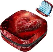 Period Bag,Sanitary Napkin Storage Bag,Flower Valentines Day,Tampon Bag for Purse