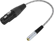 JOLGOO XLR Female to 3.5mm Stereo Jack Audio Adapter Cable, 3-pin XLR Female to 1/8 inch TRS Mini Jack Adapter Cable, 1 Feet, Balanced Audio Converter Adapter Cable -