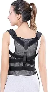Corrector Full Back Adjustable Breathable Lumbar Support Belt for Unisex Improves Poor, Air Pressure,Black-Small,Black-Small