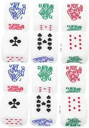 Toyvian 12pcs Acrylic Poker Dices for Games and Lightweight Dice Props for Parties Bars and Ktv Reusable Gaming Dice for Entertainment