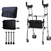 Mobility Folding Four Wheel Rollator Walkers Lightweight Portable Toilet Safety Frames for Elderly Interesting