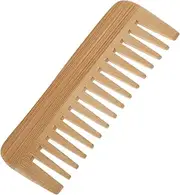Minkissy Bamboo Wide Tooth Comb Brush for Women Men Dandruff Comb Scalp Brush Hairdressing Tool