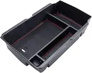 GUERBEIS Car Center Console Armrest Box,Fit For CRV CR-V, 2023-2024 Black With Red Rubber Pads Storage Organizer Tray Vehicle Console storage box unit