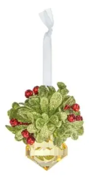 Kissing Krystals Teeny CHAMPAGNE CRYSTAL Mistletoe Christmas Ornament by Ganz