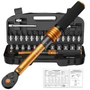 33PCS Inch Pound Torque Wrench Set, 1/4 Inch Drive, Adjustable Dual-Direction...