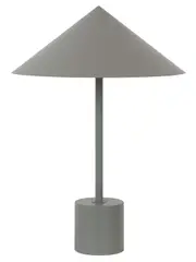 Margot 2 Light Table Lamp in Grey with Metal Conical Shade