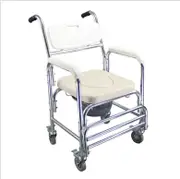Aluminum Bedside Commode Chair 200kg Mobile Shower Toilet Wheelchair