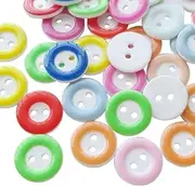 Chenkou Craft Mix round Plastic Buttons 2 holes Sewing Crafts Kid's Clothes 100pcs