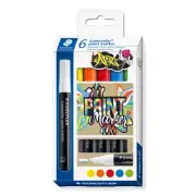 STAEDTLER Lumocolor Acrylic Paint Marker 6 Assorted Colour 2.4mm Bullet 349 C6