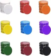 Shapenty 3/4Inch / 19mm Small Plastic Learning Counters Disks Bingo Chip Counting Discs Markers for Math Practice and Poker Chips Game Tokens with Storage Box, 9 Colors, 135PCS