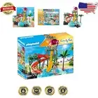 Thrilling Water Park Experience with Multiple Slides and Diving Board Play
