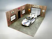 Model car display SIZE 1/18 Wooden car garage 1:18 scale Miniature auto service