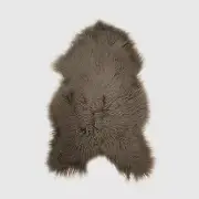 Mineral, Icelandic Sheepskin Throw Blanket Rug Black Sheep White Light