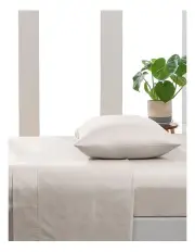 [Essn] 500TC Cotton Sateen Flat Sheet in Stone