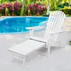 Gardeon Outdoor Wooden Furniture Adirondack Lounge 3 Piece - White