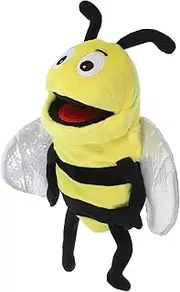Interactive Bee Hand Puppet Plush Cartoon Role Play for Storytelling Performance Prop Soft and Comfortable for Developing Creativity and Emotional Communication