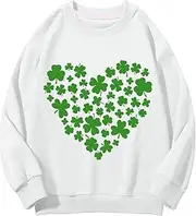 [Generic] Large Boys Hoodies Neck Sweatshirts Spring and Autumn St. Day Middle and Large Children's Sweatshirts Retro Personality 2D Printing Children's Casual Sweatshirt 5t Princess (White, 10-11 Years)