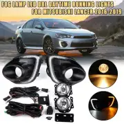 Bumper Fog Lamp LED DRL Daytime Running Lights For Mitsubishi Lancer 2016 ~ 2018