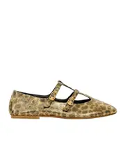 LES BALLERINES CELINE BABIES in LEOPARD PRINTED LAMINATED FABRIC 36,37,38,39,40 Green