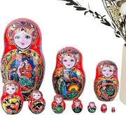 Nesting Dolls, Wooden Nested Dolls, Russian Nesting Dolls, Handmade Nesting Dolls, Handmade Wooden Russian Nesting Dolls for Christmas Room Decor, Kids Room and Festive Decorations