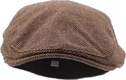 [SHERCHPRY] Men's Beret Cap Vintage Style Adjustable Beret Hat for Outdoor Warm Cozy Headwear Fashion Hat for Men Coffee