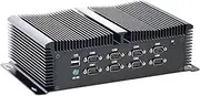 HUNSN Fanless Industrial Computer, IPC, Mini PC, Windows 11 / Linux Ubuntu, I5 1235U, IM11, 8 x COM, PS/2, 4 x USB3.0, 4 x USB2.0, GPIO, 3 x LAN, 2 x HDMI, DP, 0 RAM, 0 Storage, Barebone No System