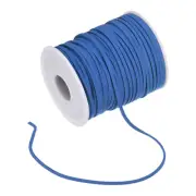 Faux Suede Leather Cord, 50 Yards 2.6mm Flat Suede Leather Lace [Bright Blue]