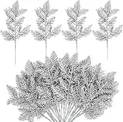Watayo 30 PCS Glitter Artificial Pine Needles-10.6 Inch Fake Foliage Pine Stems Picks for DIY Garland Wreath Christmas Embellishing and Home Garden Decoration (Silver)