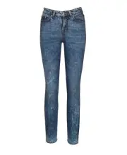 Versus Versace Women's Blue Stonewashed Straight Leg Denim Pants Jeans - Blue...