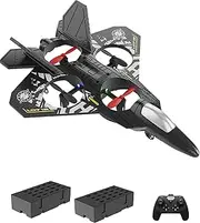 Remote Control Airplane for Kids 12 Years and up with 2 Batteries,2 Channel Foam RC Plane Toys for Boys and Girls Black
