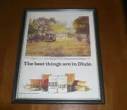 1976 DIXIE BEER FRAMED COLOR AD PRINT