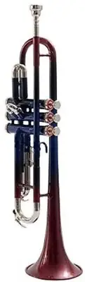 Trumpet multi Color Bb brass made with hardcase and mouthpiece.