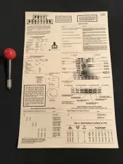 ATARI Pole Position Upright Backdoor Sheet New Part # ST-218-01 3rd Printing
