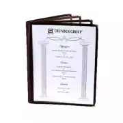 Thunder Group PLMENU-L4BR 8-1/2" x 11" Brown 4-Page Book Fold Menu Cover