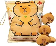 Travel Snack Bag - Plush Capybara Snack Bag for Kids - Boys Girls Soft Pillow Stuffed Cushion Chips Candy Gummy Holder with Lanyard for Lunch, Travel