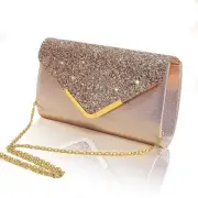 Shiny Sequin Envelope Clutch - Glitter Evening Bag with Chain Xiangbin-pinghua