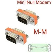 2 Pack High Quality Mini Null Modem DB9 Male to DB9 Male Adapter(AD912NU)