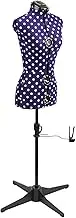 Adjustable Dressmakers Dummy, in Purple Polka Dot with Hem Marker, Dress Form Sizes 6 to 10 - Pin, Measure, Fit and Display your Clothes on this Tailors Dummy - 5906P