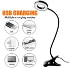 USB-Flexible Clamp Clip-On LED Light Reading Table Desk Bed Bedside Night Lamp ☊