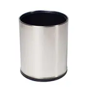 10L Round Stainless Steel Brushed Bin x 1