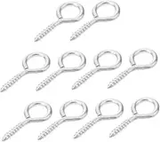 10pcs Pan Head Self Tapping Screws Craft Screw Eyelet Screws Jewelry Utility Hooks Removable Wall Hooks Eyelets Kit Heavy Duty Hooks Eye Bolts Nickel-Plated Iron Silver