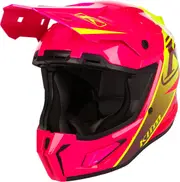Klim T1 Freeride Descent, motocross helmet kids , color: Neon-Pink/Neon-Yellow , size: S