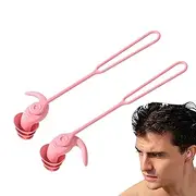 Silicone Ear Plugs for Swimming - Noise Reduction Swimming Earplugs,Reusable Water Ear Plugs with Lanyard, Swim Accessories Hearing Protection for Adults Kids