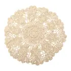 Handmade Crochet Flowers Placemat Hollow Round Dining Table Mat Doily 40cm