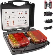 Binonus Trailer Lights, Wireless Trailer Lights Magnetic, 2025 New Waterproof LED Trailers Light Kit, with Powerful Suction Base, for Boat Utility RV Camper Jet Ski Caravans (1Set)