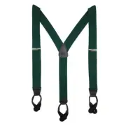 New CTM Men's Elastic Button End Dress Suspenders with Silver Hardware