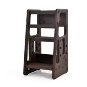 Kids Step Learning Stool with Double Safety Rails for Baby Coffee