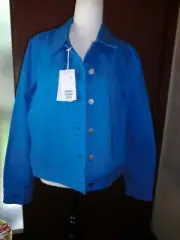 COS FANTASTIC BRIGHT BLUE DENIM STYLE JACKET NEW SIZE 16