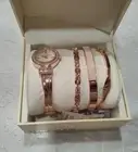 Anne Klein Women's Premium Crystal Accented Rose Gold-Tone Bangle Set
