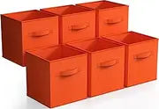 [Sorbus] Foldable Storage Cube Basket Bin (6 Pack, Orange)